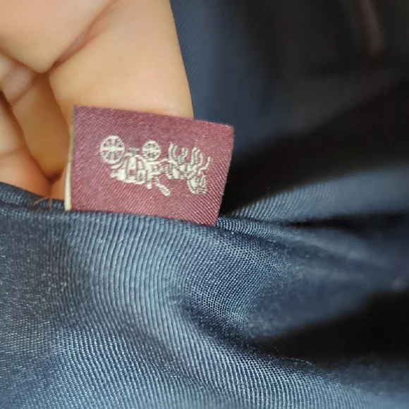 Coach Teal/Blue Pebble Leather Tote with Striped Handles - Picture 9 of 9